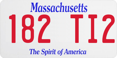 MA license plate 182TI2