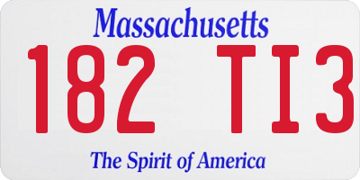MA license plate 182TI3