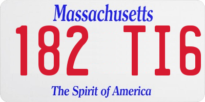 MA license plate 182TI6
