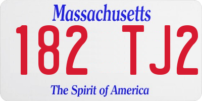 MA license plate 182TJ2