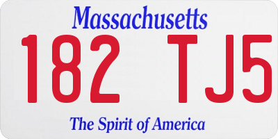 MA license plate 182TJ5