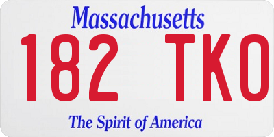 MA license plate 182TK0