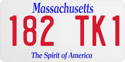 MA license plate 182TK1