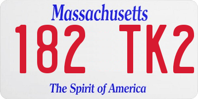 MA license plate 182TK2