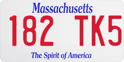MA license plate 182TK5