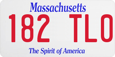 MA license plate 182TL0