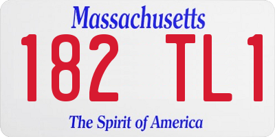 MA license plate 182TL1