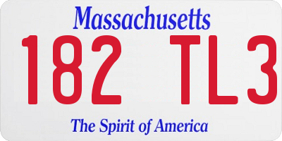 MA license plate 182TL3
