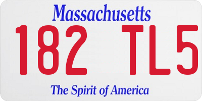 MA license plate 182TL5