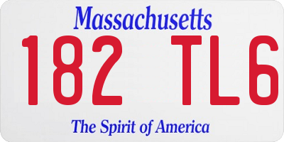 MA license plate 182TL6