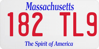 MA license plate 182TL9