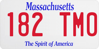 MA license plate 182TM0