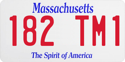 MA license plate 182TM1