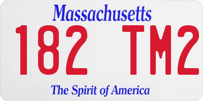 MA license plate 182TM2