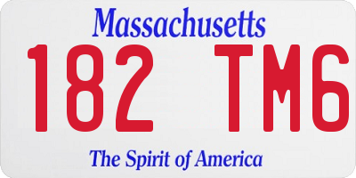 MA license plate 182TM6