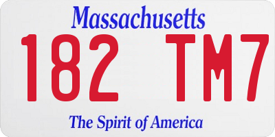 MA license plate 182TM7