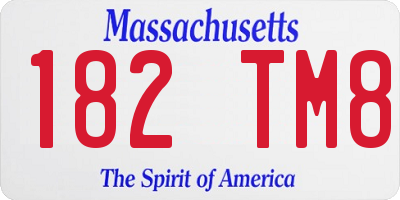 MA license plate 182TM8