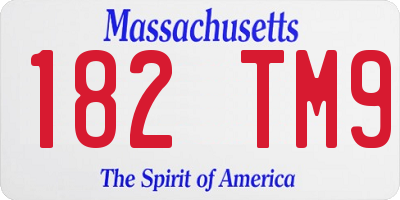 MA license plate 182TM9