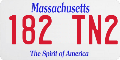 MA license plate 182TN2