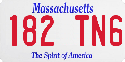 MA license plate 182TN6