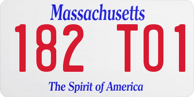 MA license plate 182TO1
