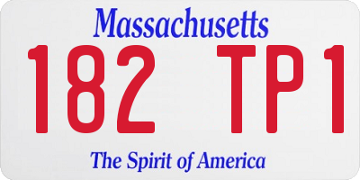 MA license plate 182TP1