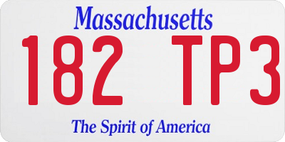 MA license plate 182TP3