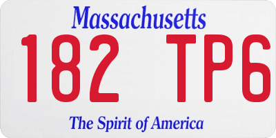 MA license plate 182TP6