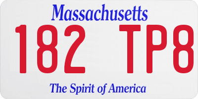MA license plate 182TP8