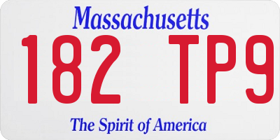 MA license plate 182TP9