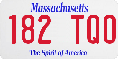 MA license plate 182TQ0