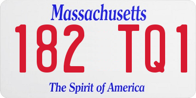 MA license plate 182TQ1