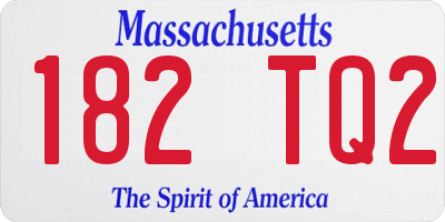 MA license plate 182TQ2