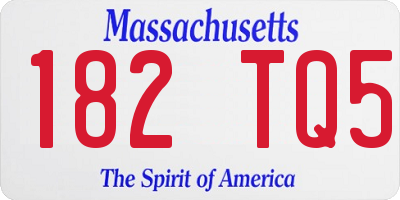 MA license plate 182TQ5