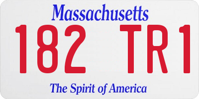 MA license plate 182TR1