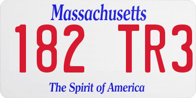 MA license plate 182TR3