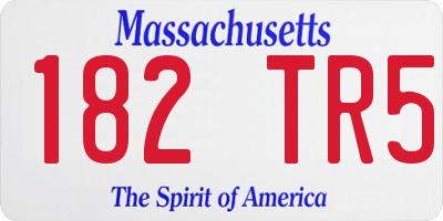 MA license plate 182TR5