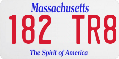 MA license plate 182TR8