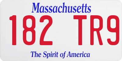 MA license plate 182TR9