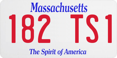 MA license plate 182TS1