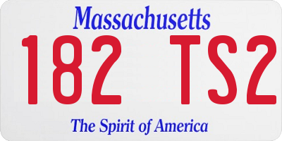 MA license plate 182TS2