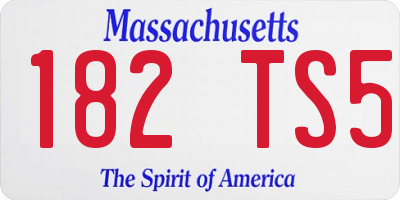 MA license plate 182TS5