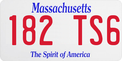 MA license plate 182TS6