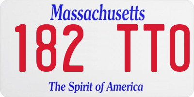 MA license plate 182TT0