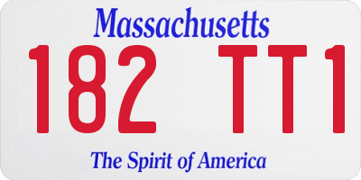 MA license plate 182TT1