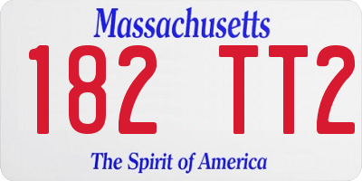 MA license plate 182TT2