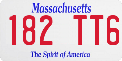 MA license plate 182TT6
