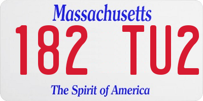 MA license plate 182TU2