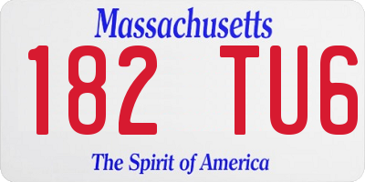 MA license plate 182TU6