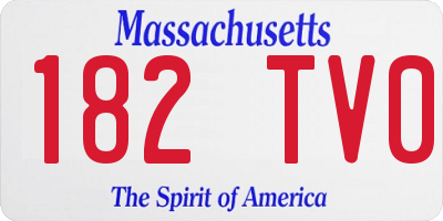 MA license plate 182TV0